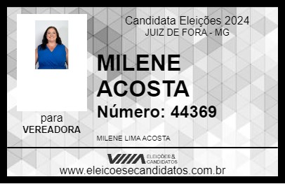 Candidato MILENE ACOSTA 2024 - JUIZ DE FORA - Eleições