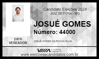 Candidato JOSUÉ GOMES 2024 - JUIZ DE FORA - Eleições