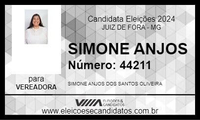 Candidato SIMONE ANJOS 2024 - JUIZ DE FORA - Eleições