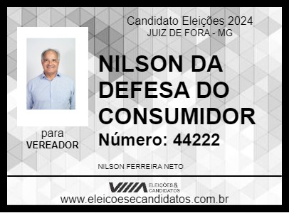 Candidato NILSON DA DEFESA DO CONSUMIDOR 2024 - JUIZ DE FORA - Eleições