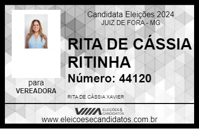 Candidato RITA DE CÁSSIA RITINHA 2024 - JUIZ DE FORA - Eleições