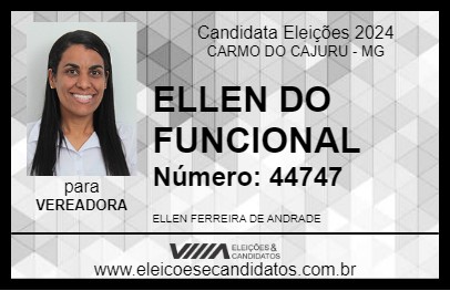 Candidato ELLEN DO FUNCIONAL 2024 - CARMO DO CAJURU - Eleições