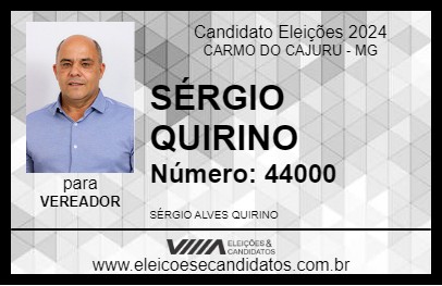 Candidato SÉRGIO QUIRINO 2024 - CARMO DO CAJURU - Eleições