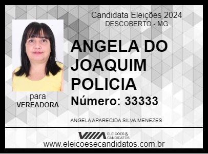 Candidato ANGELA DO JOAQUIM POLICIA 2024 - DESCOBERTO - Eleições