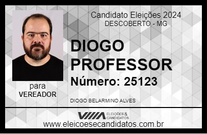 Candidato DIOGO PROFESSOR 2024 - DESCOBERTO - Eleições