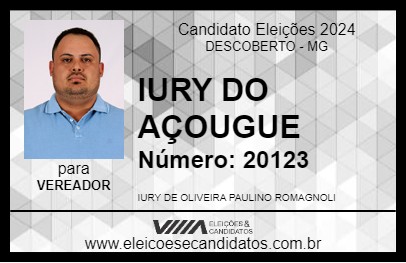 Candidato IURY DO AÇOUGUE 2024 - DESCOBERTO - Eleições