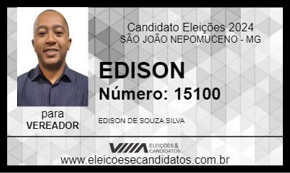 Candidato EDISON 2024 - SÃO JOÃO NEPOMUCENO - Eleições