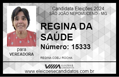 Candidato REGINA DA SAÚDE 2024 - SÃO JOÃO NEPOMUCENO - Eleições