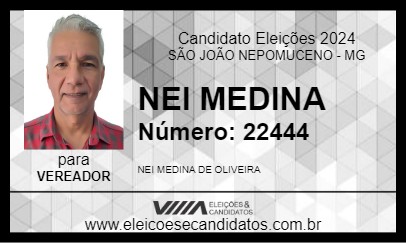 Candidato NEI MEDINA 2024 - SÃO JOÃO NEPOMUCENO - Eleições