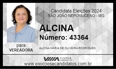 Candidato ALCINA 2024 - SÃO JOÃO NEPOMUCENO - Eleições