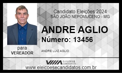 Candidato ANDRE AGLIO 2024 - SÃO JOÃO NEPOMUCENO - Eleições