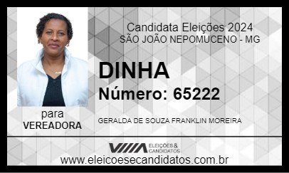 Candidato DINHA 2024 - SÃO JOÃO NEPOMUCENO - Eleições