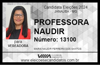 Candidato PROFESSORA NAUDIR 2024 - JANAÚBA - Eleições