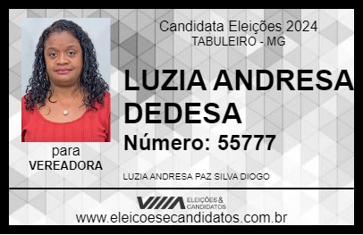 Candidato LUZIA ANDRESA DEDESA 2024 - TABULEIRO - Eleições