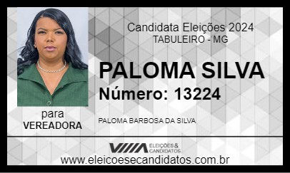 Candidato PALOMA SILVA 2024 - TABULEIRO - Eleições