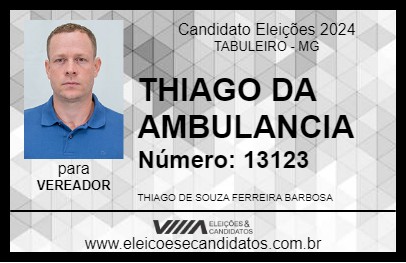 Candidato THIAGO DA AMBULANCIA 2024 - TABULEIRO - Eleições