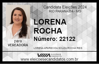 Candidato LORENA ROCHA 2024 - RIO PARANAÍBA - Eleições