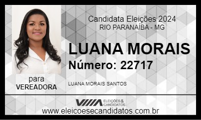 Candidato LUANA MORAIS 2024 - RIO PARANAÍBA - Eleições