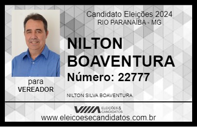 Candidato NILTON BOAVENTURA 2024 - RIO PARANAÍBA - Eleições