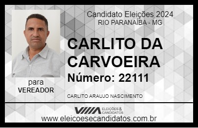 Candidato CARLITO DA CARVOEIRA 2024 - RIO PARANAÍBA - Eleições