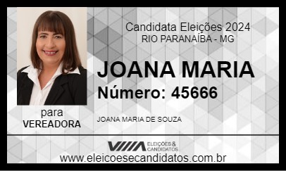 Candidato JOANA MARIA 2024 - RIO PARANAÍBA - Eleições