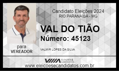 Candidato VAL DO TIÃO 2024 - RIO PARANAÍBA - Eleições