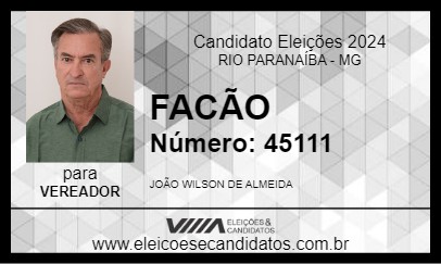 Candidato FACÃO 2024 - RIO PARANAÍBA - Eleições