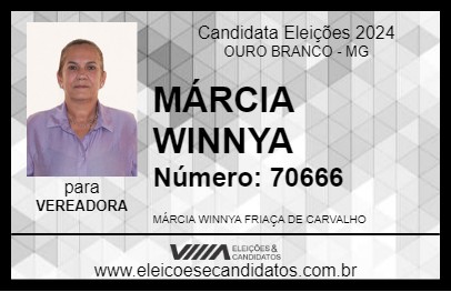 Candidato MÁRCIA WINNYA 2024 - OURO BRANCO - Eleições