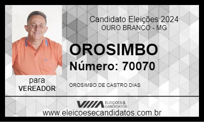 Candidato OROSIMBO 2024 - OURO BRANCO - Eleições