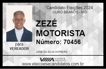 Candidato ZEZÉ MOTORISTA 2024 - OURO BRANCO - Eleições