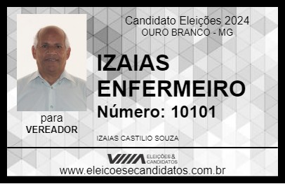 Candidato IZAIAS ENFERMEIRO 2024 - OURO BRANCO - Eleições