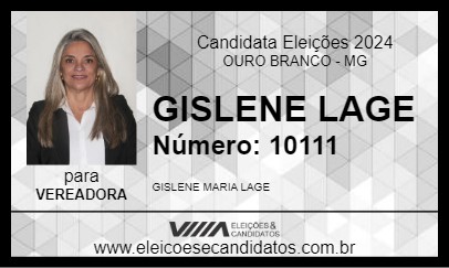 Candidato GISLENE LAGE 2024 - OURO BRANCO - Eleições