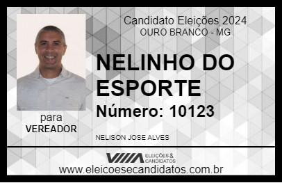 Candidato NELINHO DO ESPORTE 2024 - OURO BRANCO - Eleições