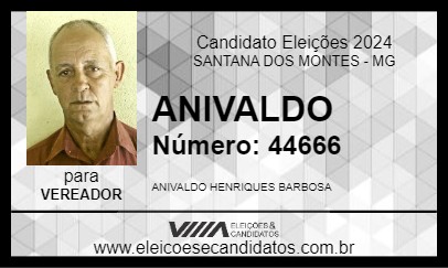 Candidato ANIVALDO 2024 - SANTANA DOS MONTES - Eleições