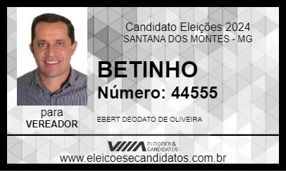 Candidato BETINHO 2024 - SANTANA DOS MONTES - Eleições