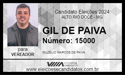 Candidato GIL DE PAIVA 2024 - ALTO RIO DOCE - Eleições