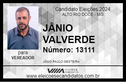 Candidato JÂNIO VALVERDE 2024 - ALTO RIO DOCE - Eleições