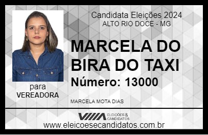 Candidato MARCELA DO BIRA DO TAXI 2024 - ALTO RIO DOCE - Eleições