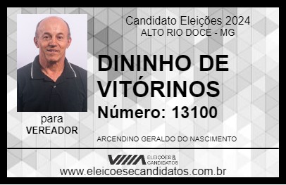 Candidato DININHO DE VITÓRINOS 2024 - ALTO RIO DOCE - Eleições