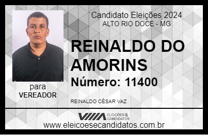 Candidato REINALDO DO AMORINS 2024 - ALTO RIO DOCE - Eleições