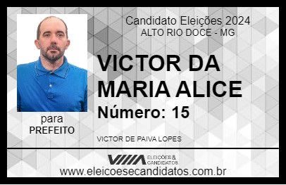 Candidato VICTOR DA MARIA ALICE 2024 - ALTO RIO DOCE - Eleições