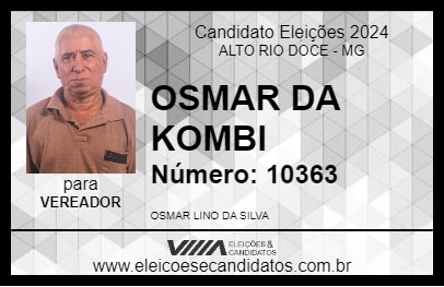 Candidato OSMAR DA KOMBI 2024 - ALTO RIO DOCE - Eleições