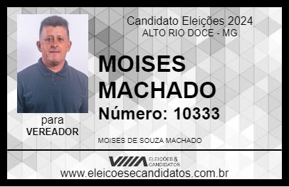 Candidato MOISES MACHADO 2024 - ALTO RIO DOCE - Eleições