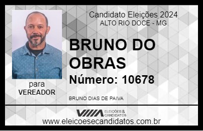 Candidato BRUNO DO OBRAS 2024 - ALTO RIO DOCE - Eleições