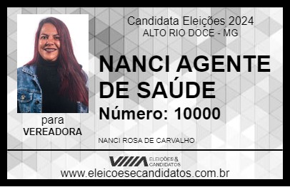 Candidato NANCI AGENTE DE SAÚDE 2024 - ALTO RIO DOCE - Eleições