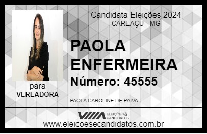 Candidato PAOLA ENFERMEIRA 2024 - CAREAÇU - Eleições