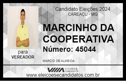 Candidato MARCINHO DA COOPERATIVA 2024 - CAREAÇU - Eleições