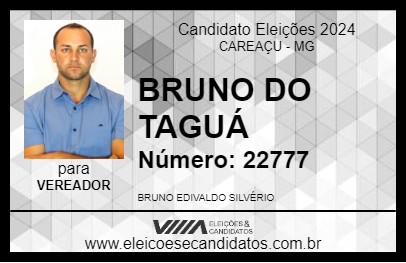 Candidato BRUNO DO TAGUÁ 2024 - CAREAÇU - Eleições