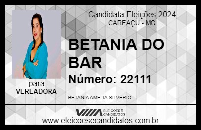 Candidato BETANIA DO BAR 2024 - CAREAÇU - Eleições