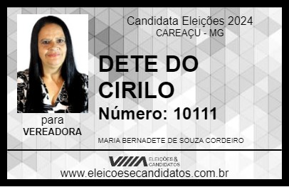 Candidato DETE DO CIRILO 2024 - CAREAÇU - Eleições